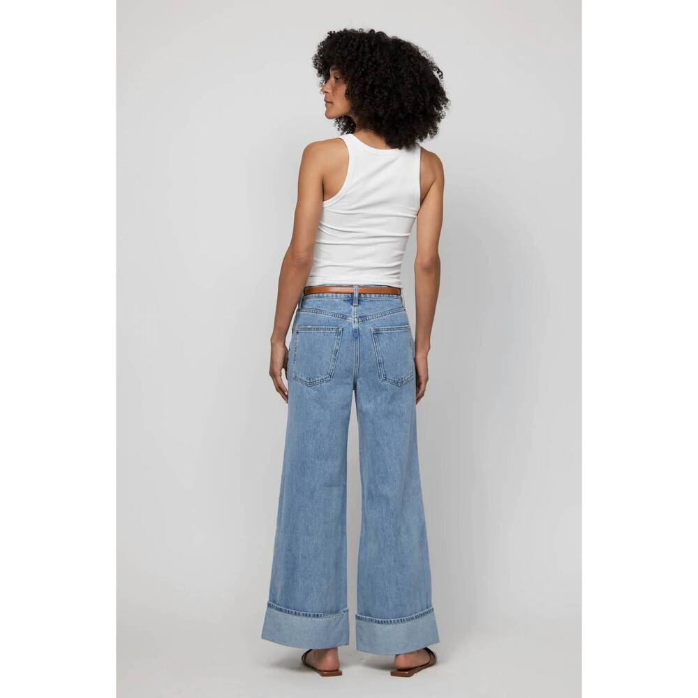 NEW HIDDEN parker high-rise wide leg jeans in blue - Picture 3 of 4